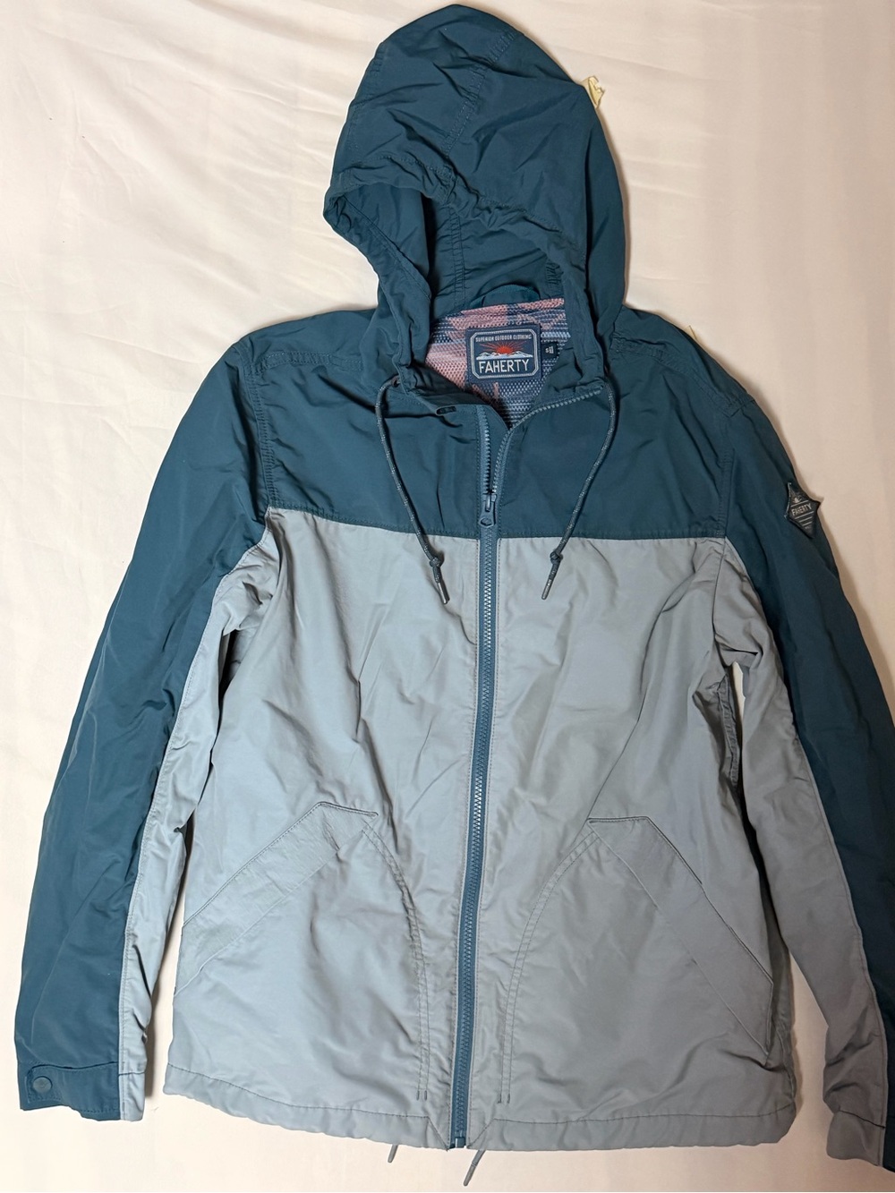 Faherty color block Organic Cotton and Nylon-Blend Anorak - Blue